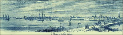 Norfolk waterfront c. 1857, Courtesy of Norfolk Public Library