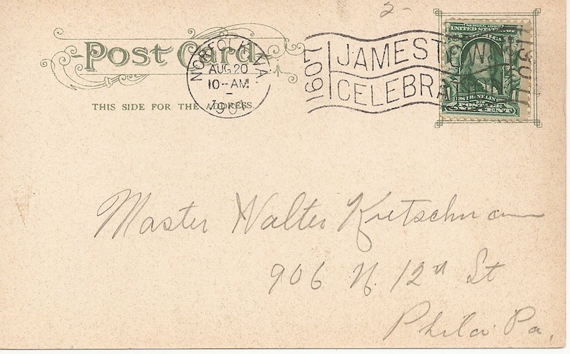 West Main Street Postcard Back