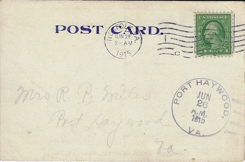 Sarah Leigh Hospital Postcard Back